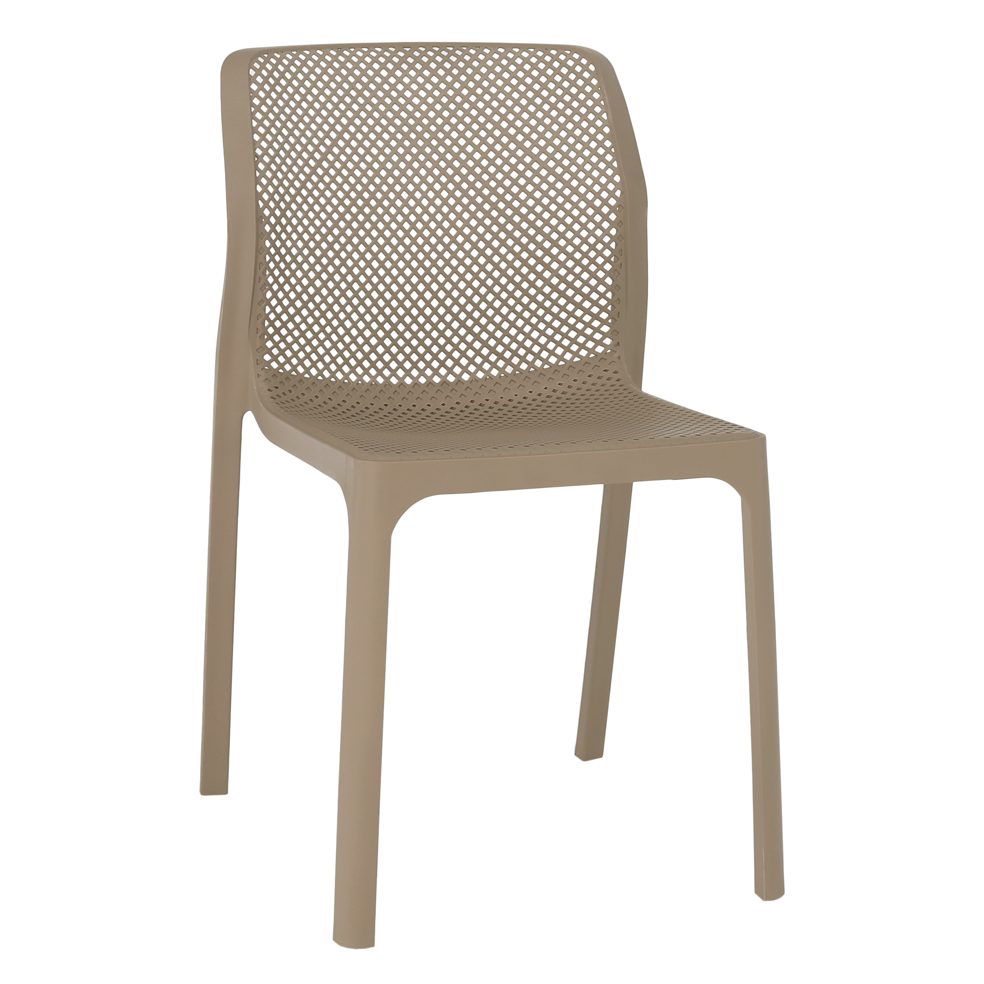 Stohovateľná stolička, sivohnedá taupe/plast, LARKA - lacno