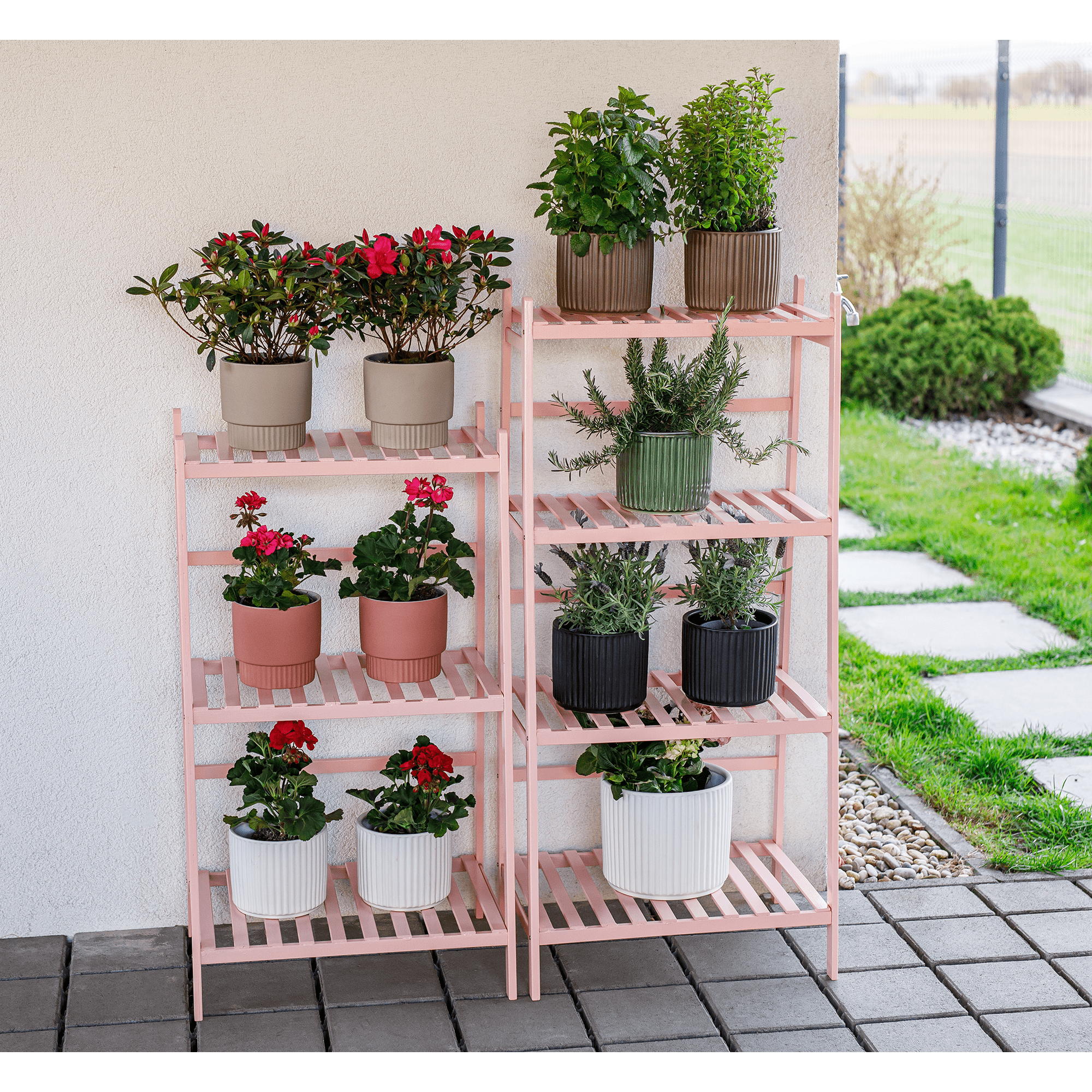 Skladací regál, ružová, NEPEL TYP 3 + darček