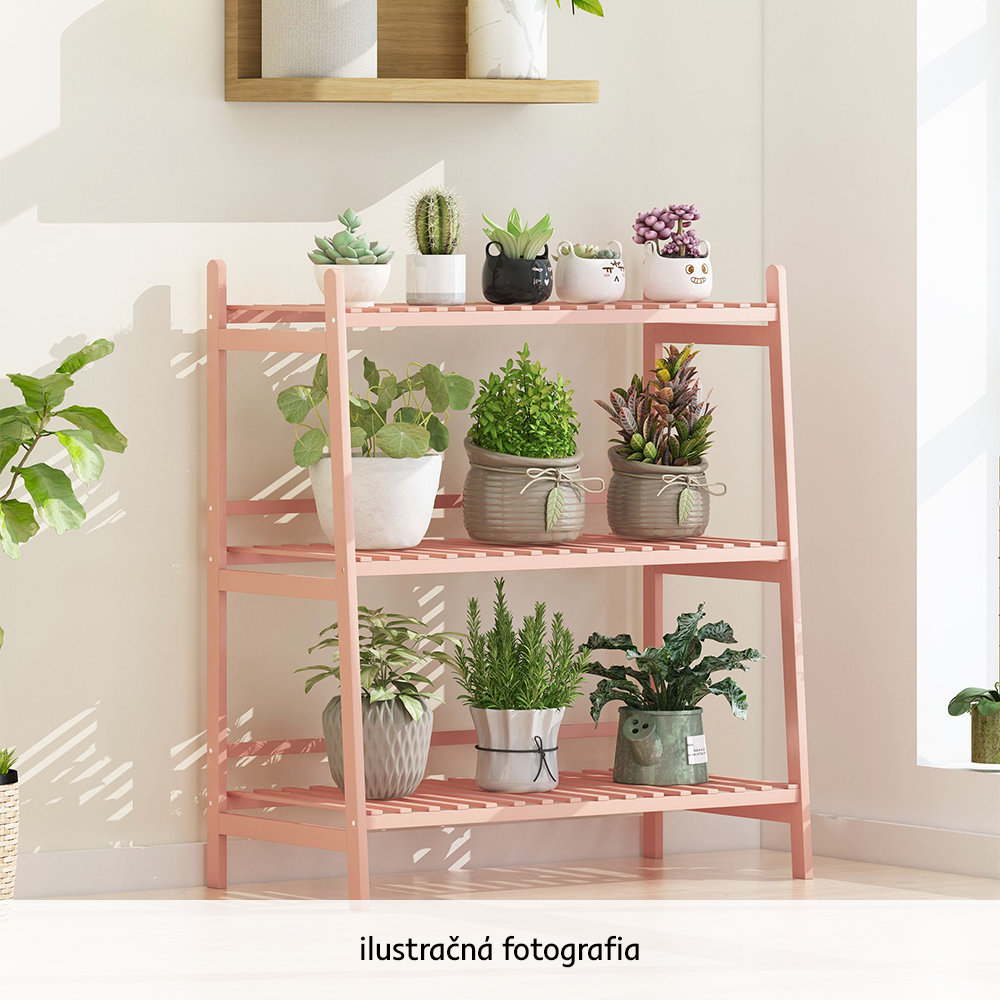 Skladací regál, ružová, NEPEL TYP 3 + darček