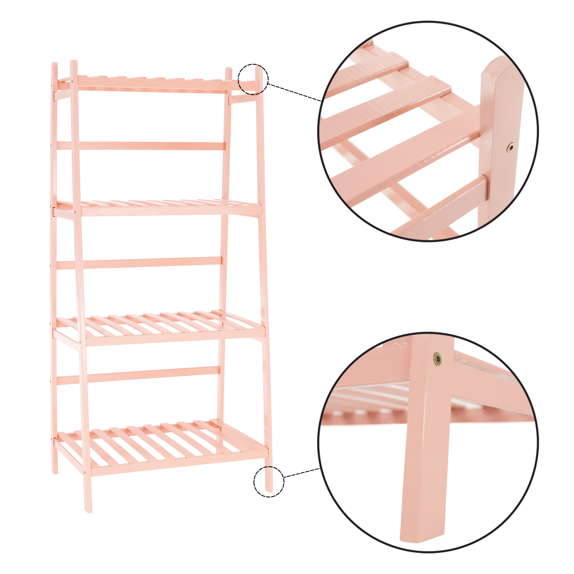 Skladací regál, ružová, NEPEL TYP 4 + darček