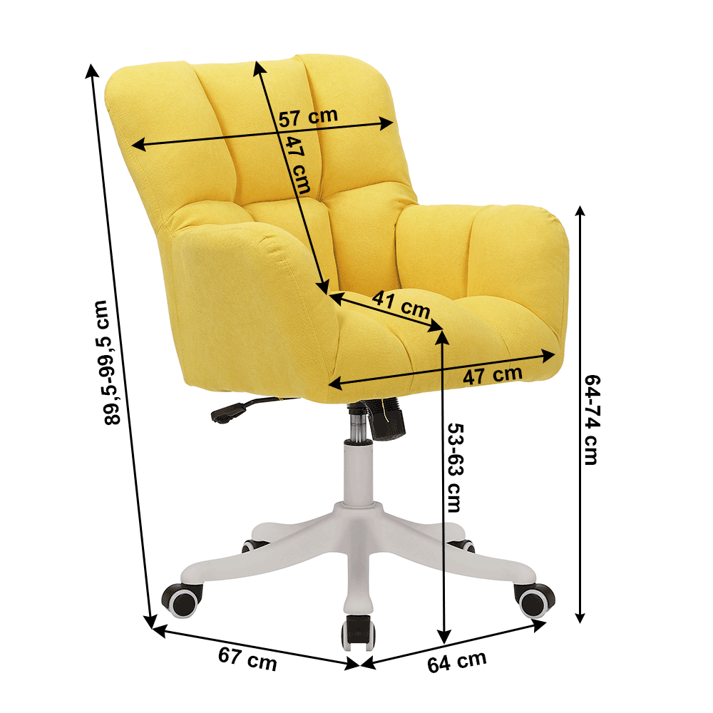 Kancelářské křeslo, žlutá, LOREL