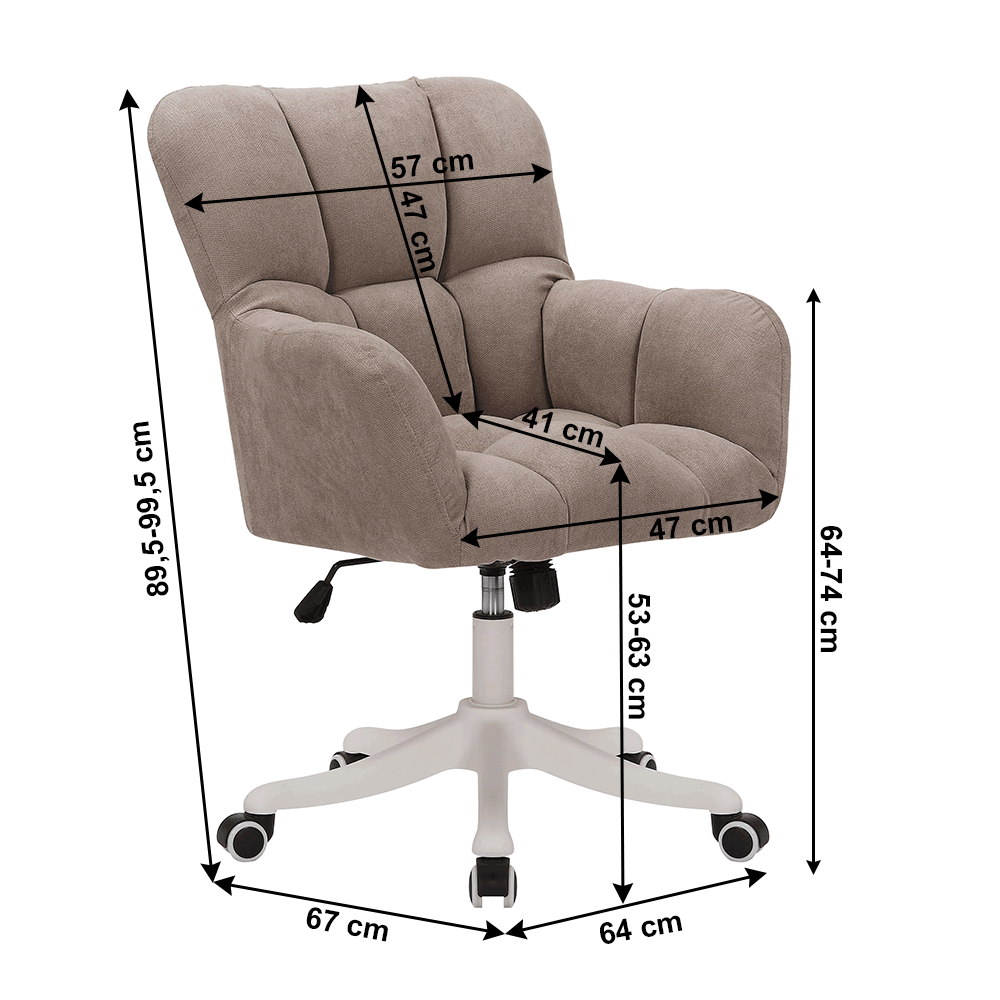 Kancelářské křeslo, šedohnědá Taupe, LOREL