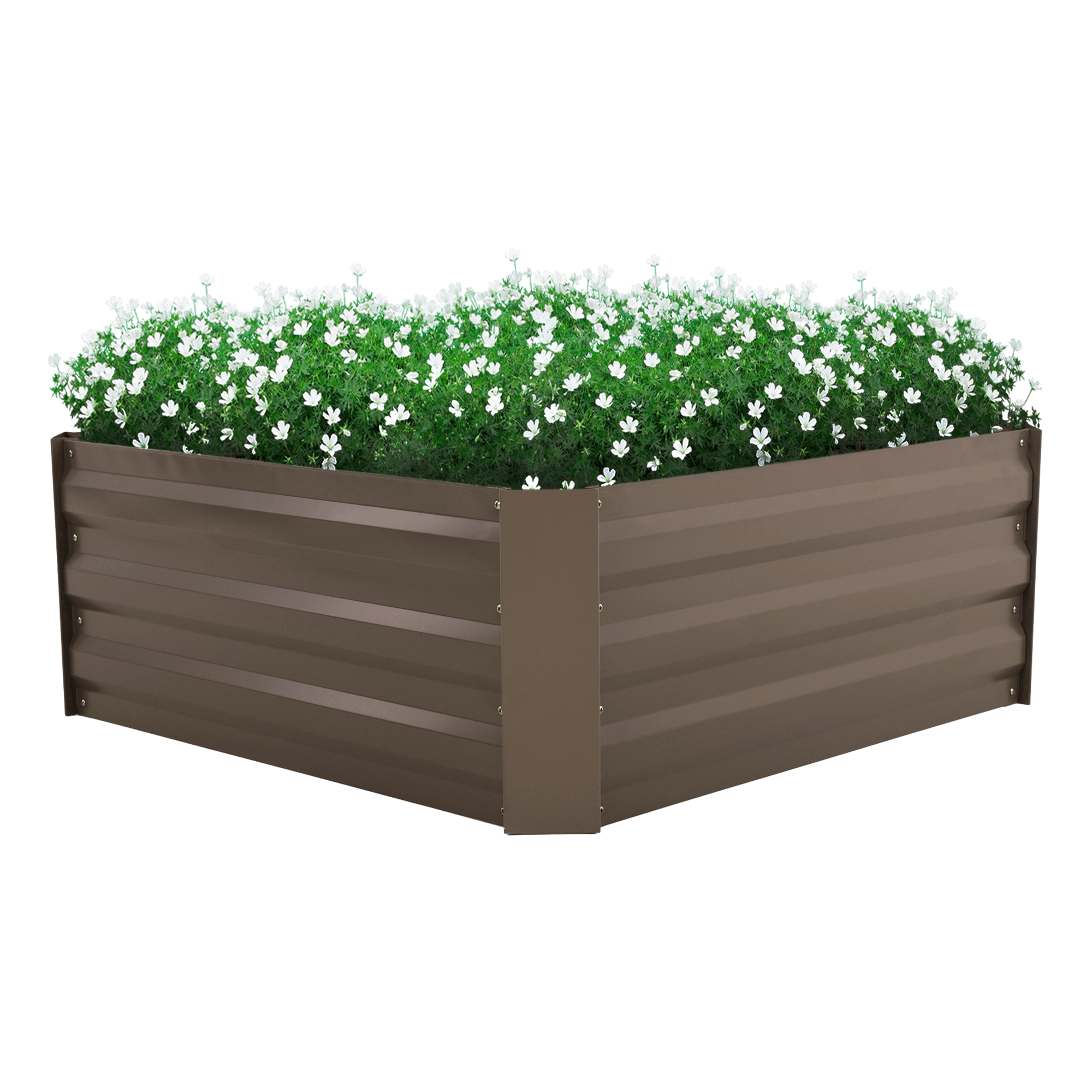 Vyvýšený záhon, svetlosivý, oceľ, NONKY TYP 3